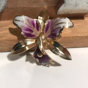 Antique orchid brooch.